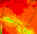 Temperatura média de julho (o mês mais quente)