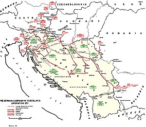 Адріатичне море та прилеглі держави за станом на 1941 рік під час вторгнення до Югославії