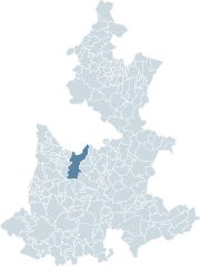 Location o Puebla athin the state