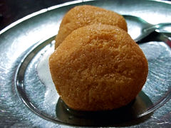 Reddish rasgullas from Pahala (located between the cities of Bhubaneswar and Cuttack), Odisha[59]