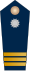 Blue epaulette with a silver button and 3 small golden stripes