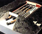 Maquette van een bunker in de GAMA-area