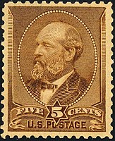 1882年发行的第一种加菲尔德邮票