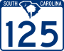 South Carolina Highway 125 marker