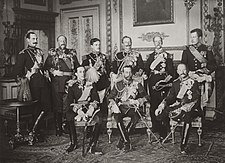 에드워드 7세의 장례식에 참석한 유럽 각국의 군주들.