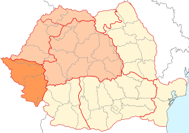 Mapa con la ubicación del Banato en Rumania.