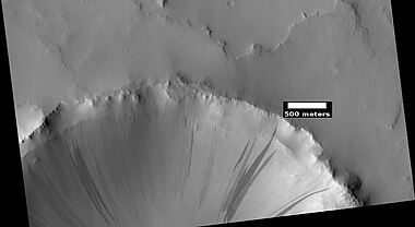 Dark slope streaks, as seen by HiRISE under the HiWish program