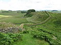 Verlauf des Hadrianswall über die Housesteads Crags, Blick von den Cuddy Crags