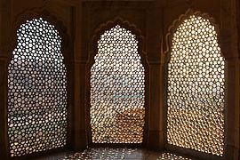 Interior del fuerte de Jaipur (fuerte Amber)
