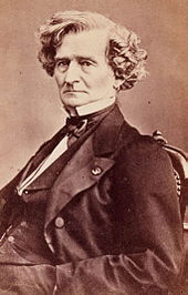 Portrait photo sépia de Berlioz dans les années 1850.