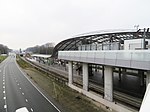 Zicht vanaf het viaduct richting het IJtunneltracé