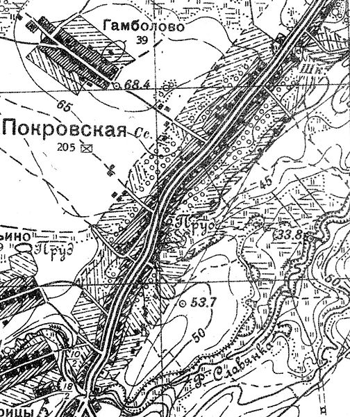 План деревни Покровская. 1939 год