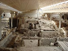 Ruines du site d'Akrotiri (Santorin).