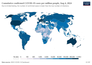 Total confirmed cases of COVID‑19 per million people[358]