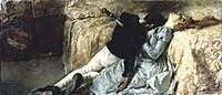 Gaetano Previati: Paolo e Francesca, or Morte di Paolo e Francesca, oil on canvas, c. 1887 (Accademia Carrara di Belle Arti di Bergamo)