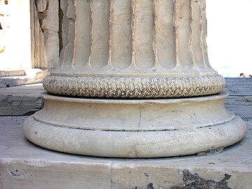 Ancient Greek guilloché on an Ionic column of the Erechtheion, Athens, Greece, unknown architect, 421-405 BC[17]