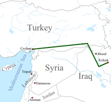 Location of Kirkuk–Ceyhan Oil Pipeline