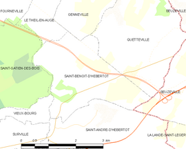 Mapa obce Saint-Benoît-d’Hébertot