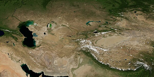 Vue satellite de l'Asie centrale.