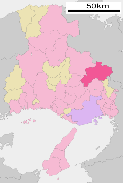 Location of Tamba-Sasayama in Hyōgo Prefecture