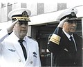 אדמירל הנס-יואכים מאן מלוה את אלוף מיכה רם לפגישה עם שר ההגנה גרהרד סטולטנברג (Gerhard Stoltenberg). הייתה זו הפעם הראשונה שהמנון התקווה נשמע במשרד ההגנה הגרמני, יוני 1990.