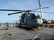 AgustaWestland Merlin HM1 on HMS Monmouth's flight deck