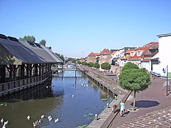 City walls and (left) Glass Centre, Leerdam