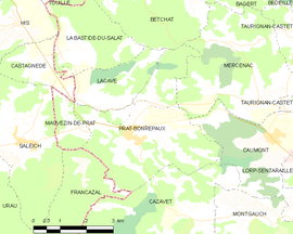 Mapa obce Prat-Bonrepaux
