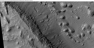 Layers and mounds, east of Gale Crater