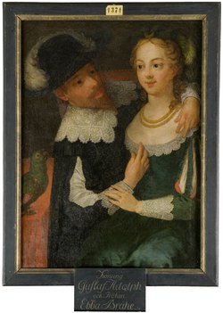 Gustav II Adolf och Ebba Brahe, porträttmålning.