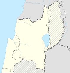 Mapa konturowa Dystryktu Północnego, po lewej nieco na dole znajduje się punkt z opisem „Kefar Jehoszua”
