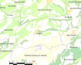 Mapa obce Laviron
