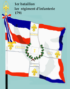 drapeau d’Ordonnance du 1er régiment d’infanterie de ligne de 1791 à 1794