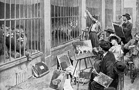Peintres animaliers devant les félins (1902).