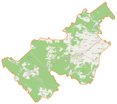 Mapa konturowa gminy Czersk, u góry po prawej znajduje się punkt z opisem „Wojtal”