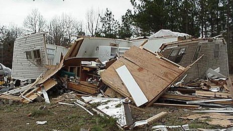 Mobile homes costumam ser destruídas por furacões de categoria acima da F2