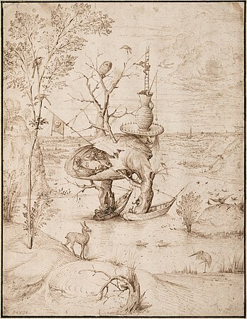 L'Òme arbre, dessenh a la pluma e tinta marron sus papièr (27,7 × 21,1 cm), Viena, Albertina.