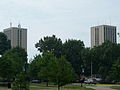 The iconic Kirwan and Blanding Towers, demolished in 2020.