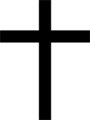 Det latinske kors, hvis lodrette nederste arm er længere end de tre andre.