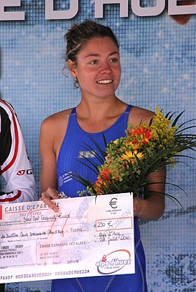 Sophie Coleman beim Triathlon in Alpe d’Huez, 2010