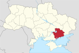 Die ligging van Zaporizjzja-oblast in Oekraïne