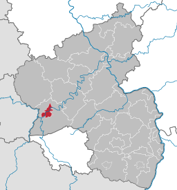 Läget för Trier i Rheinland-Pfalz