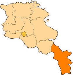 Location of Syunik within Armenia