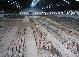 View of the largest excavation pit of the Terracotta Army.