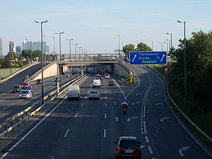 A22 Donauuferautobahn, near the exit Floridsdorfer Brücke