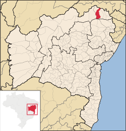 Localização de Chorrochó na Bahia