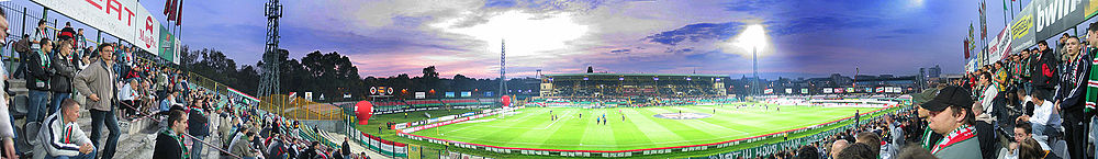 Panorama starego stadionu. Widok z Żylety.
