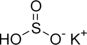 Structuurformule van kaliumbisulfiet