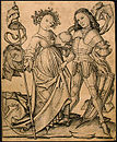 האביר והגבירה, תחריט מהמאה ה-15.