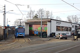 End­halte­stelle der Kjelsås-Straßen­bahn